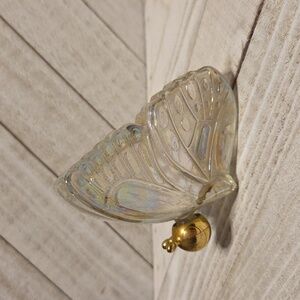 Vintage AVON Butterfly Irridecent Glass Perfume Bottle Empty
